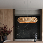 Люстра круглая из толстых деревянных реек Wooden Slats варинант исполнения - 4 | Loft Concept в Омске