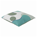 Подушка декоративная хлопковая мятного цвета с абстрактным принтом Elysian Flow Breeze варинант исполнения - 1 | Loft Concept в Омске