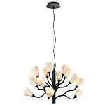 Люстра подвесная черного цвета с ветвями и белыми фарфоровыми цветами Floralis варинант исполнения - 4 | Loft Concept в Омске