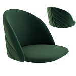 Барный стул со спинкой и металлической подставкой на 4-х деревянных ножках Зеленый Велюр Vendramin Chair варинант исполнения - 2 | Loft Concept в Омске