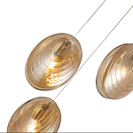 Люстра каскадная с 6-ю стеклянными круглыми плафонами янтарного цвета Savio Glass Disc Light варинант исполнения - 3 | Loft Concept в Омске