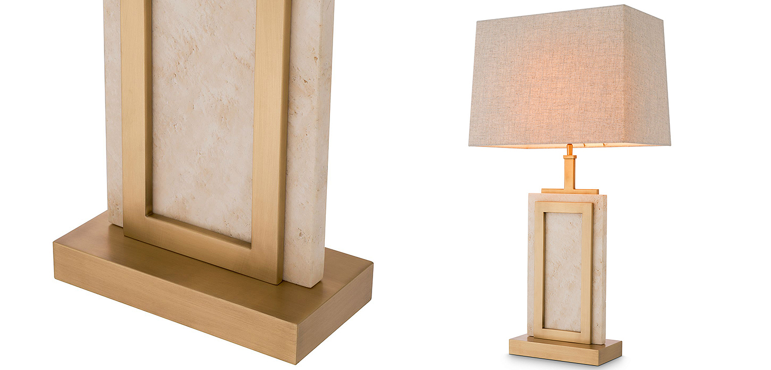 Настольная лампа Eichholtz Table Lamp Murray Travertine Настольная лампа Eichholtz Table Lamp Murray Travertine - Loft-Concept в Омске