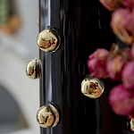 Ваза черная цилиндрическая с глянцевым покрытием и золотыми декоративными элементами Molecule Collection варинант исполнения - 1 | Loft Concept в Омске