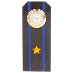 Часы погон подарочные настольные Авиация ВМФ из натурального камня Змеевик Military Clock варинант исполнения - 10 | Loft Concept в Омске