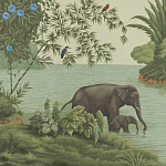 Обои ручная роспись River Scenes of Bengal Verdoyant варинант исполнения - 1 | Loft Concept в Омске