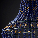 Люстра каплевидной формы декорированная синими и золотыми бусинами Blue Beads варинант исполнения - 3 | Loft Concept в Омске