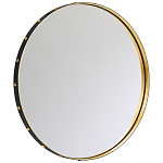 Зеркало овальное в металлической раме с кожаной отделкой Loft in Reflection варинант исполнения - 2 | Loft Concept в Омске