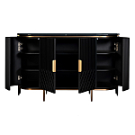 Комод черный округлой формы с рельефным фасадом Black Cut варинант исполнения - 2 | Loft Concept в Омске