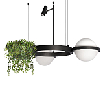 Подвесной светильник с 2-мя шарообразными плафонами и цилиндрическим спотом Light of Еyes варинант исполнения - 1 | Loft Concept в Омске