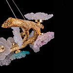 Люстра круглая на золотом каркасе с цветочным декором Miscellaneous herbs варинант исполнения - 4 | Loft Concept в Омске