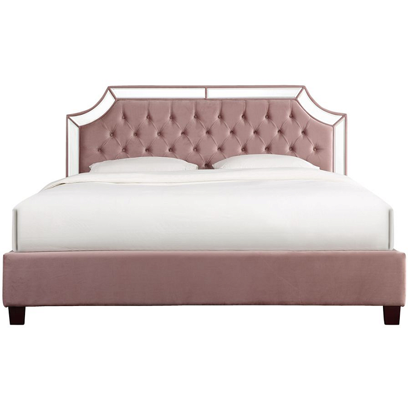 Кровать двуспальная Harlequin with mirror Пепельно-розовый Кровать двуспальная Harlequin with mirror Пепельно-розовый в Омске | Loft Concept
