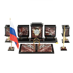 Настольный письменный набор из креноида и змеевика на бронзовых ножках Marble Accessory варинант исполнения - 1 | Loft Concept в Омске