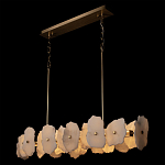 Люстра подвесная линейная с текстурированными мраморными элементами Marble square варинант исполнения - 4 | Loft Concept в Омске