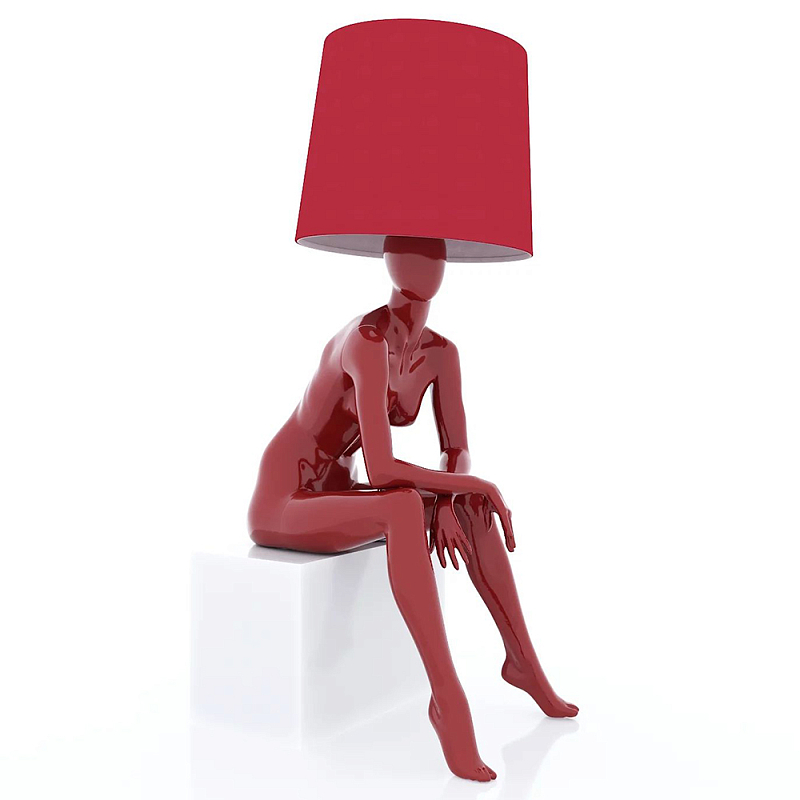 Лампа MANNEQUIN LAMP с абажуром девушка на кресле Глянцевый черный Черный матовый Глянцевый белый Белый матовый Серый Золотой Красный Шампань в Омске | Loft Concept 