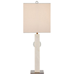 Настольная лампа из мрамора с тканевым прямоугольным абажуром Eternity варинант исполнения - 4 | Loft Concept в Омске