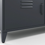 ТВ-тумба из металла и столешницей из массива дуба Metal Wood TV-Stand варинант исполнения - 7 | Loft Concept в Омске