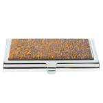Визитница карманная металлическая с накладкой из натурального камня Яшма Stone Business Card Holders варинант исполнения - 1 | Loft Concept в Омске