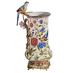 Ваза фарфоровая с птицей на бронзовой ветке и цветочной росписью Garden of Eden варинант исполнения - 5 | Loft Concept в Омске