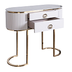 Консоль с белая овальная с мраморной столешницей Thoroughbass  варинант исполнения - 2 | Loft Concept в Омске