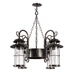 Уличная подвесная люстра с 4-мя цилиндрическими плафонами на цепях Elysian Lanterns варинант исполнения - 3 | Loft Concept в Омске