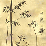 Обои ручная роспись Bamboo Quicksilver on Warm Gold gilded tea paper варинант исполнения - 2 | Loft Concept в Омске