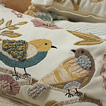 Чехол на подушку с кисточками и вышивкой птиц Ethnic mix Birds Rect варинант исполнения - 7 | Loft Concept в Омске