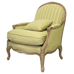 Кресло Ava Classical Armchair green striped flax варинант исполнения - 3 | Loft Concept в Омске