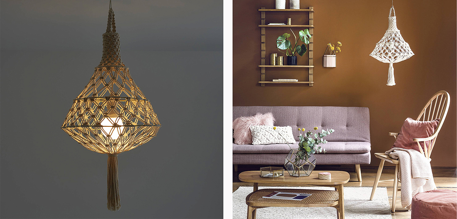 Подвесной светильник Macrame Wicker Hanging lamp Подвесной светильник Macrame Wicker Hanging lamp - Loft-Concept в Омске
