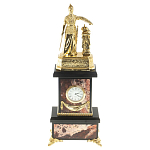 Часы настольные бронзовые из натурального камня Яшма Stone Clock варинант исполнения - 1 | Loft Concept в Омске