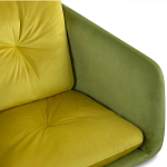 Стул с мягкой обивкой из велюра и подъемно-поворотным механизмом на колесиках Mason Green and Yellow варинант исполнения - 4 | Loft Concept в Омске