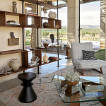 Черный приставной столик из массива AMORPHOUS варинант исполнения - 4 | Loft Concept в Омске