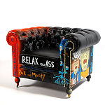 Кресло "Умный Умник" Rick and Morty graffiti chair натуральная кожа  варинант исполнения - 1 | Loft Concept в Омске