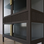 Витрина Primo со стеклянными фасадами и 2 ящиками Темный орех варинант исполнения - 2 | Loft Concept в Омске