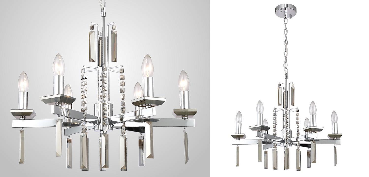 Люстра Vivien Crystal Chrome Chandelier 6 Люстра Vivien Crystal Chrome Chandelier 6 - Loft-Concept в Омске