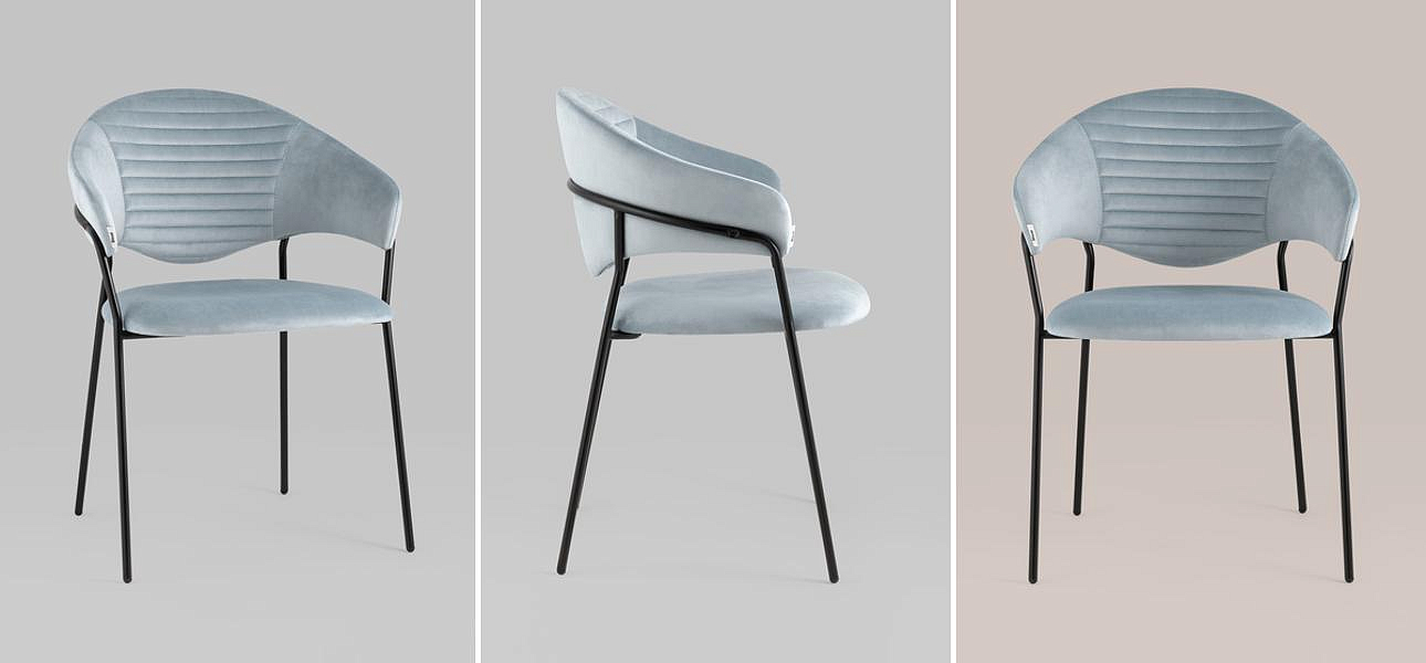Стул Alexis Chair Пыльно-Голубой Велюр Стул Alexis Chair Пыльно-Голубой Велюр - Loft-Concept в Омске