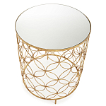 Приставной стол золотой с зеркальной столешницей Golden Symphony варинант исполнения - 1 | Loft Concept в Омске