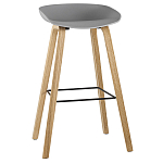 Барный стул на ножках из натурального дерева Boras Grey варинант исполнения - 1 | Loft Concept в Омске