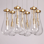 Люстра с 7-ю прозрачными плафонами из стекла в форме капли Lucid Rain  варинант исполнения - 4 | Loft Concept в Омске