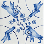 Плитка с узором 2 кота 2 пистолета варинант исполнения - 1 | Loft Concept в Омске