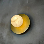 Бра круглое с плафоном из натурального камня на латунном основании Cryptocrystalline Stone варинант исполнения - 5 | Loft Concept в Омске