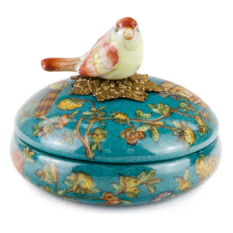 Шкатулка Box Light Yellow Bird Бирюзовый Бронза Шкатулка Box Light Yellow Bird Бирюзовый Бронза в Омске | Loft Concept