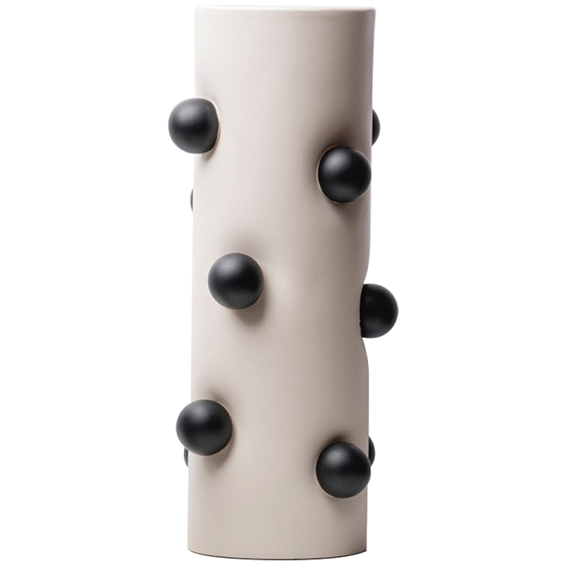 Ваза Molecule Vase Tube White M Молочный Черный в Омске | Loft Concept 