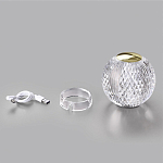 Настольная лампа с прозрачным шарообразным плафоном на цилиндрической подставке Crystal Globule варинант исполнения - 3 | Loft Concept в Омске