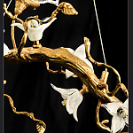 Люстра в виде золотой ветки с цветами и птичками Marvelous Garden варинант исполнения - 12 | Loft Concept в Омске