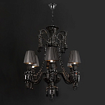 Люстра подвесная с плиссированными абажурами и множеством подвесок черного цвета Диаметр 62 см Lustre Reverie варинант исполнения - 2 | Loft Concept в Омске