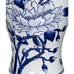 Ваза с бело-синей росписью и изображением цветов Blue & White Ornament варинант исполнения - 1 | Loft Concept в Омске