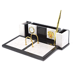 Настольный письменный набор из белого мрамора и змеевика Marble Accessory варинант исполнения - 2 | Loft Concept в Омске