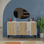 Комод с 3-мя дверцами и выдвижным ящиком цвета светлый дуб SPARK CONSOLE WHITE варинант исполнения - 2 | Loft Concept в Омске