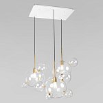 Люстра подвесная 3 лампы с прозрачными стеклянными шарами и золотыми деталями Giopato & Coombes варинант исполнения - 3 | Loft Concept в Омске
