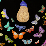 Картина ручная вышивка бисером Бабочки Butterflies and Light Bulb варинант исполнения - 3 | Loft Concept в Омске
